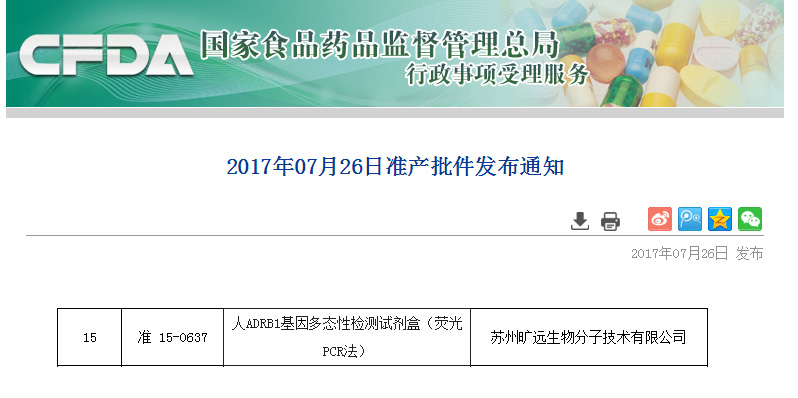 喜讯！苏州NG官网生物ADRB1项目喜获Ⅲ类医疗器械注册证!
